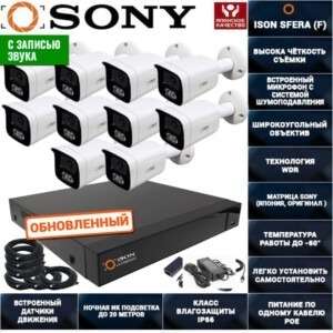 ГОТОВАЯ IP СИСТЕМА ВИДЕОНАБЛЮДЕНИЯ НА 10 КАМЕР С POE ISON 10