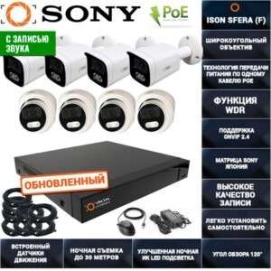 ГОТОВАЯ IP СИСТЕМА ВИДЕОНАБЛЮДЕНИЯ НА 8 КАМЕР С POE ISON 8 К4