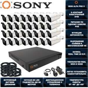 IP POE СИСТЕМА ВИДЕОНАБЛЮДЕНИЯ НА 32 КАМЕРЫ ISON ALFA PRO X-32