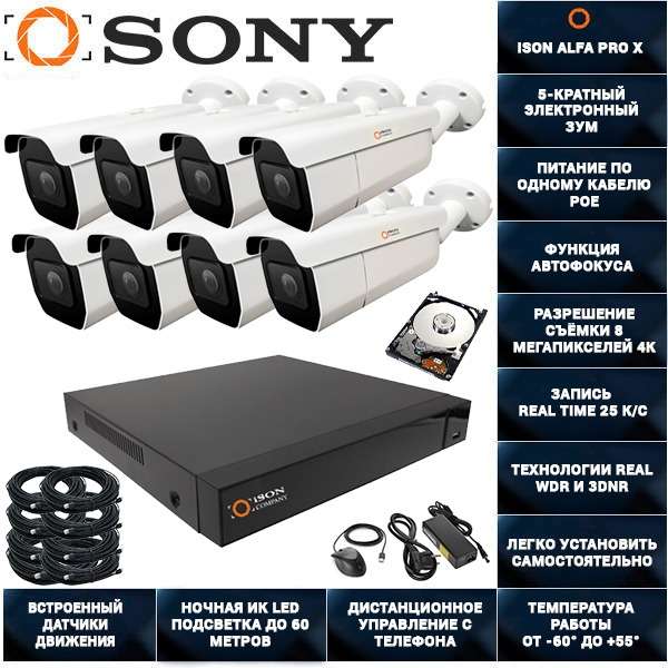 IP POE СИСТЕМА ВИДЕОНАБЛЮДЕНИЯ НА 8 КАМЕР С ЖЕСТКИМ ДИСКОМ ISON ALFA PRO X-8 IP POE СИСТЕМА ВИДЕОНАБЛЮДЕНИЯ НА 8 КАМЕР С ЖЕСТКИМ ДИСКОМ ISON ALFA PRO X-8