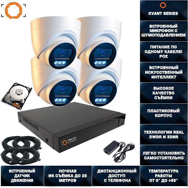 ГОТОВАЯ СИСТЕМА ВИДЕОНАБЛЮДЕНИЯ НА 4 IP POE КАМЕРЫ ВИДЕОНАБЛЮДЕНИЯ ISON KVANT-4 С ЖЕСТКИМ ДИСКОМ ГОТОВАЯ СИСТЕМА ВИДЕОНАБЛЮДЕНИЯ НА 4 IP POE КАМЕРЫ ВИДЕОНАБЛЮДЕНИЯ ISON KVANT-4 С ЖЕСТКИМ ДИСКОМ