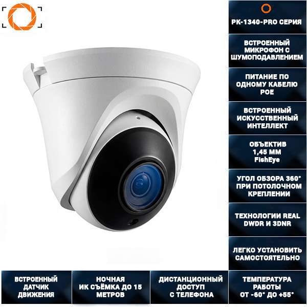 Цифровая IP POE камера видеонаблюдения PK-1340-PRO СЕРИЯ Цифровая IP POE камера видеонаблюдения PK-1340-PRO СЕРИЯ