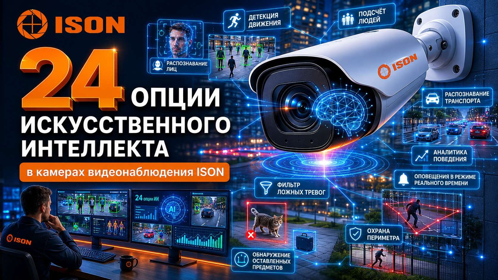 24 опции искусственного интеллекта в камерах ISON-2