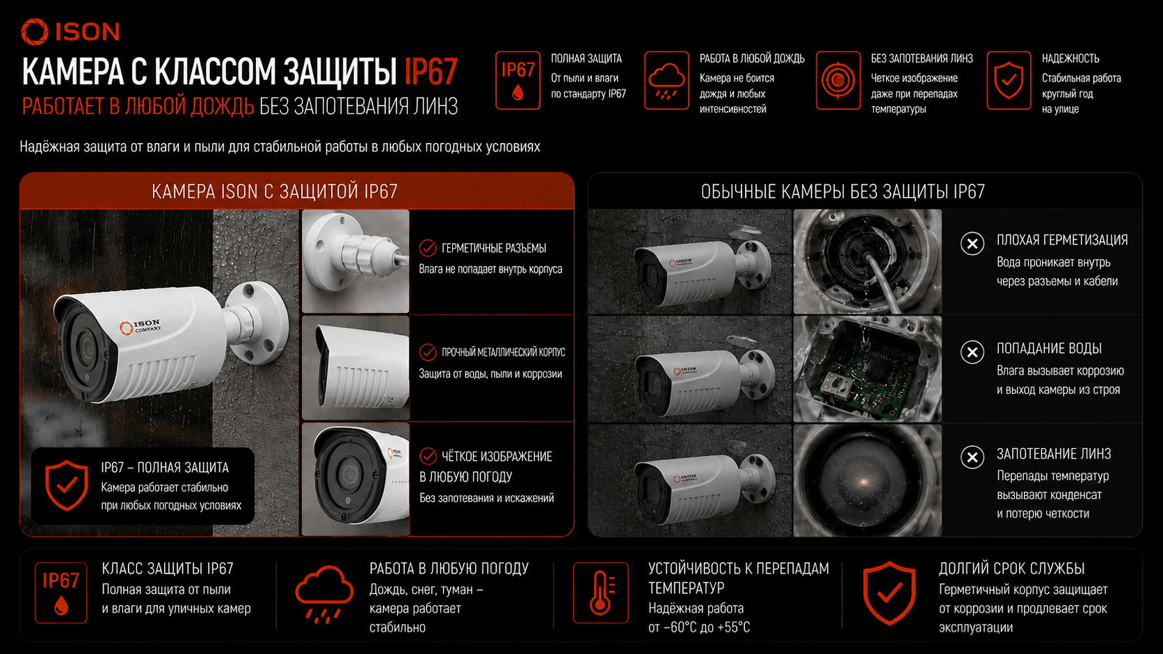 СИСТЕМА ВИДЕОНАБЛЮДЕНИЯ ISON PRO S. КАМЕРЫ ВИДЕОНАБЛЮДЕНИЯ РАБОТАЮ В ЛЮБУЮ ПОГОДУ