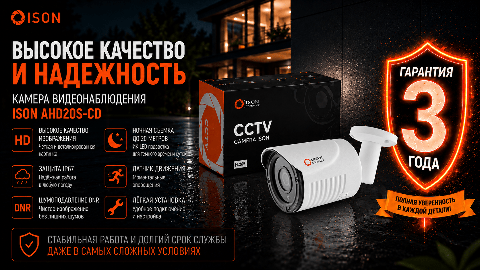 СИСТЕМА ВИДЕОНАБЛЮДЕНИЯ ISON PRO S. КАМЕРЫ ВИДЕОНАБЛЮДЕНИЯ С ГАРАНТИЕЙ 3 ГОДА