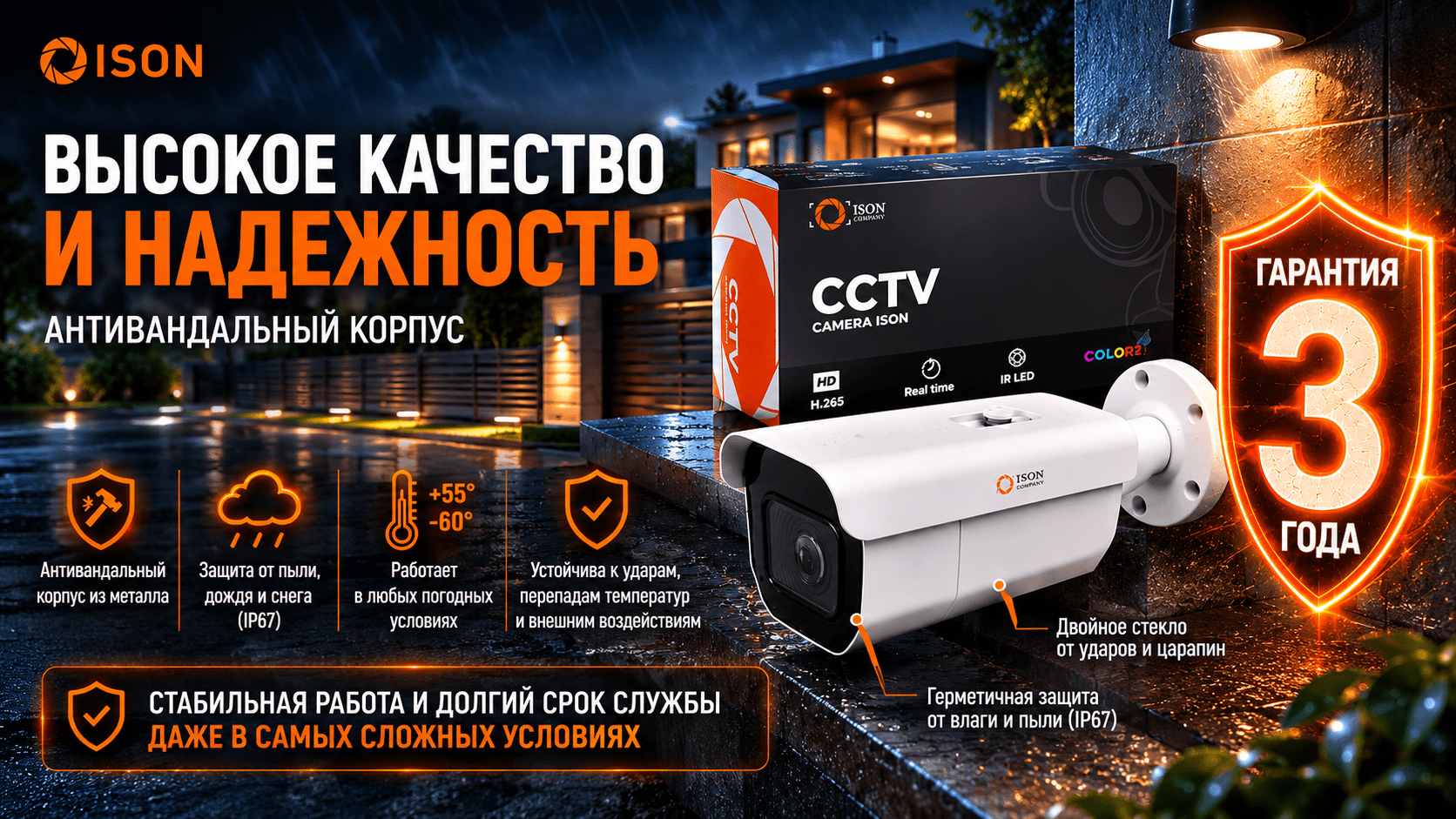 КАМЕРЫ ВИДЕОНАБЛЮДЕНИЯ ISON ALFA PRO X высокого качества